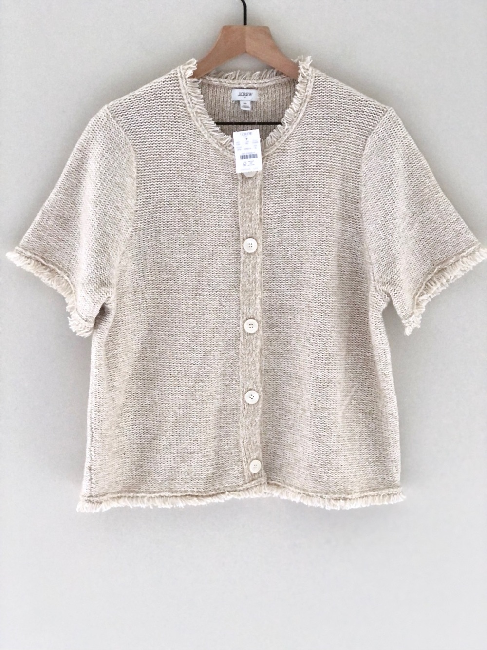 NWT J.Crew Factory Short-sleeve Fringe Lady Cardigan Sweater - Picture 4 of 6